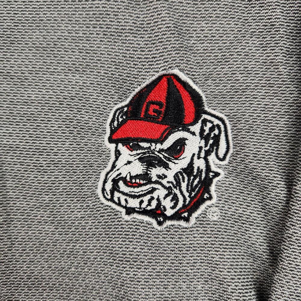 Georg Bulldogs Polo Shirt Mens 2XL Gray Patch Logo Athletic Golf NCAA Football